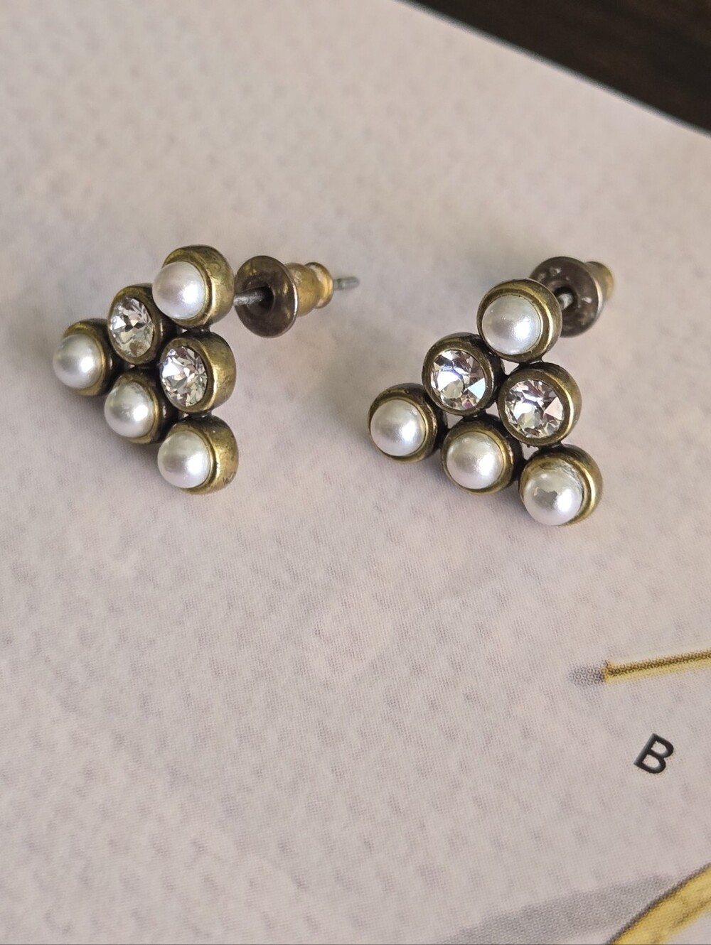 Silpada Pyramid Pearl Earrings